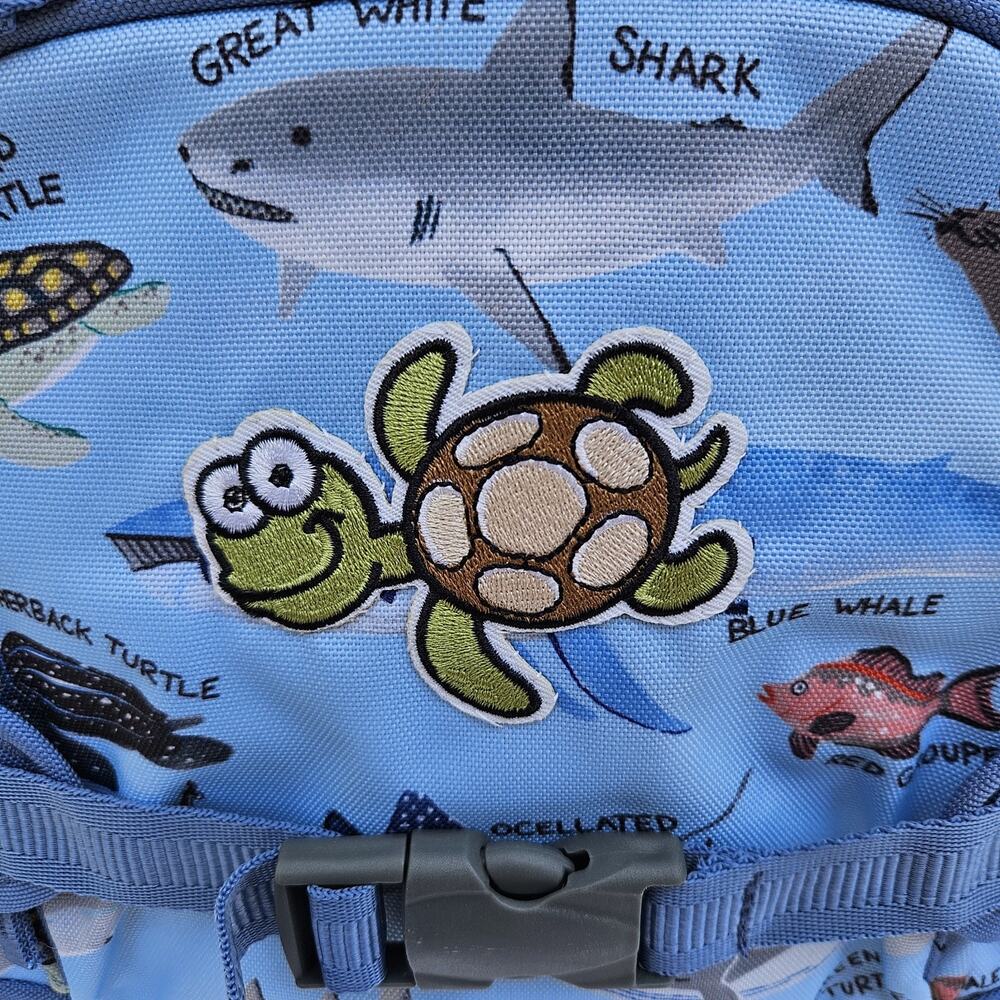 Pottery Barn Kids Mackenzie Blue “Save Our Seas” Backpack Ocean Animals travel - Picture 2 of 6